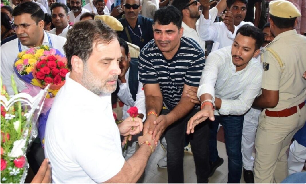 Rahul Gandhi : गया एयरपोर्ट राहुल गांधी का जोरदार स्वागत, राजगीर के लिए हुए रवाना